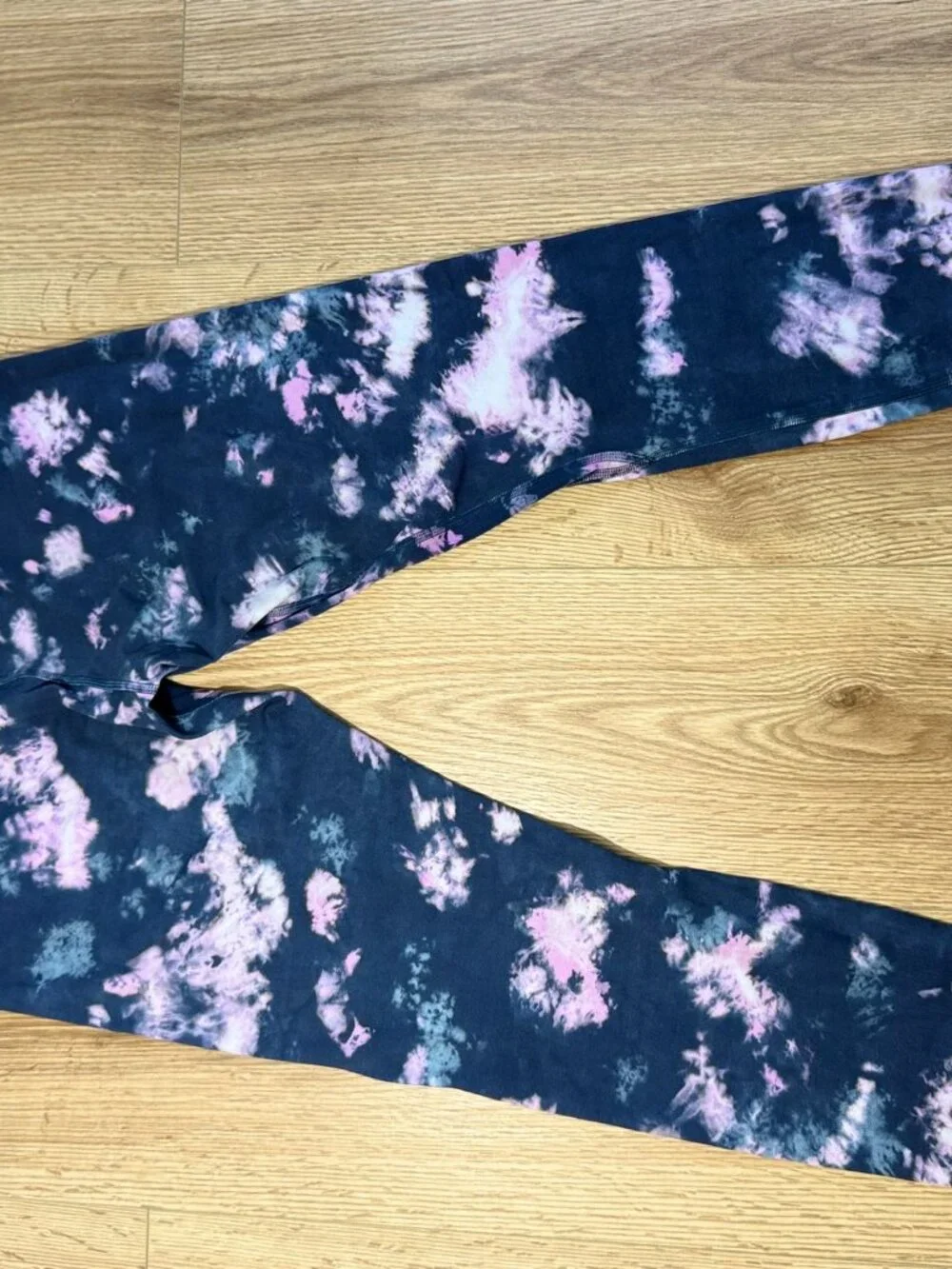 Lululemon Wunder Under Leggings Navy Purple Tie Dye High Rise Sz 10